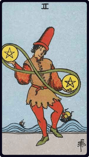 Lá Hai Xu (Two of Pentacles)
