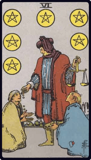 Lá Sáu Xu (Six of Pentacles)