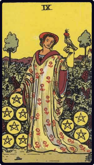 Lá Chín Xu (Nine of Pentacles)