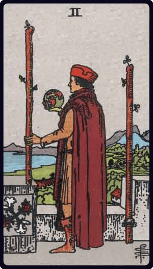 Lá Hai Gậy (Two of Wands)