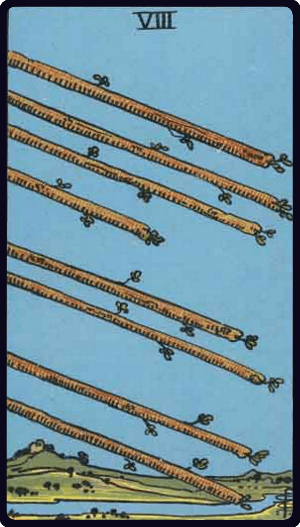 Lá Tám Gậy (Eight of Wands)